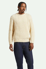 Classic Fisherman Cable Knit Sweater - Oatmeal