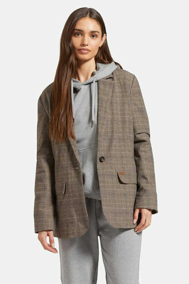 Manhattan Blazer - Brown/Cream Houndstooth