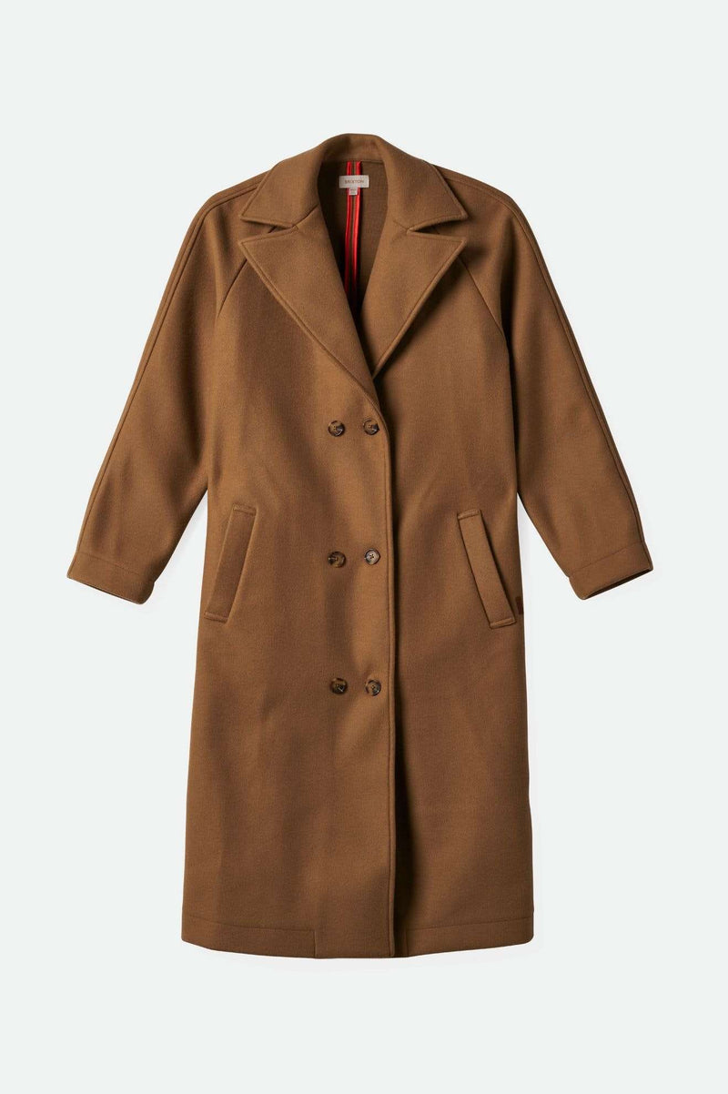 Lennox Stretch Felted Coat - Khaki